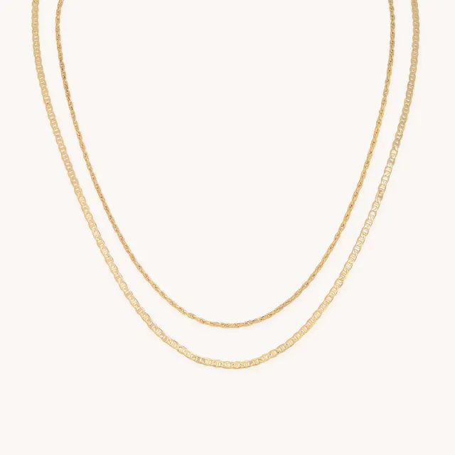 Astrid & Miyu Illusion Double Chain collier doré double