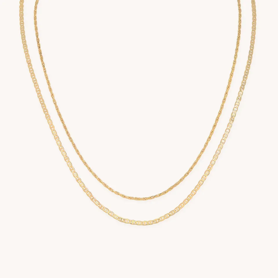 Astrid & Miyu Illusion Double Chain collier doré double