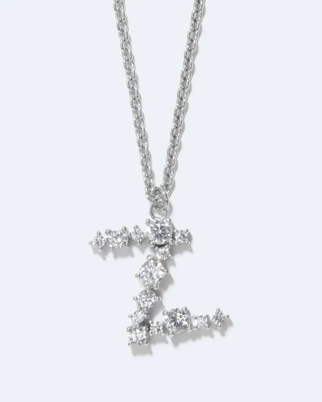 Completedworks Glitchy Z pendentif lettre Z zirconia rhodié