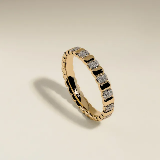 Astrid & Miyu Crystal Ridged bague or cristal