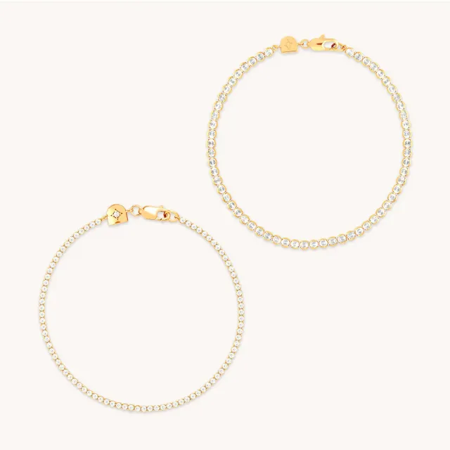 Astrid & Miyu Tennis set bracelets doré rivière