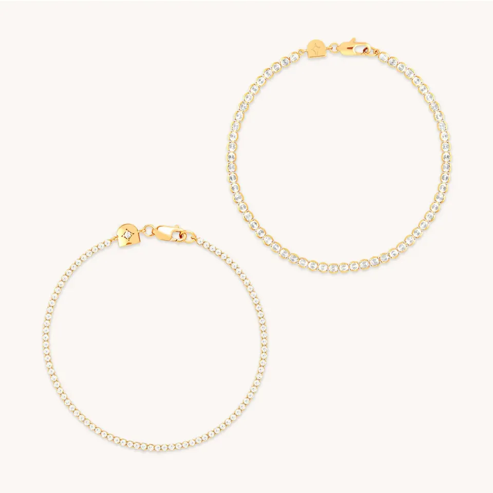 Astrid & Miyu Tennis set bracelets doré rivière