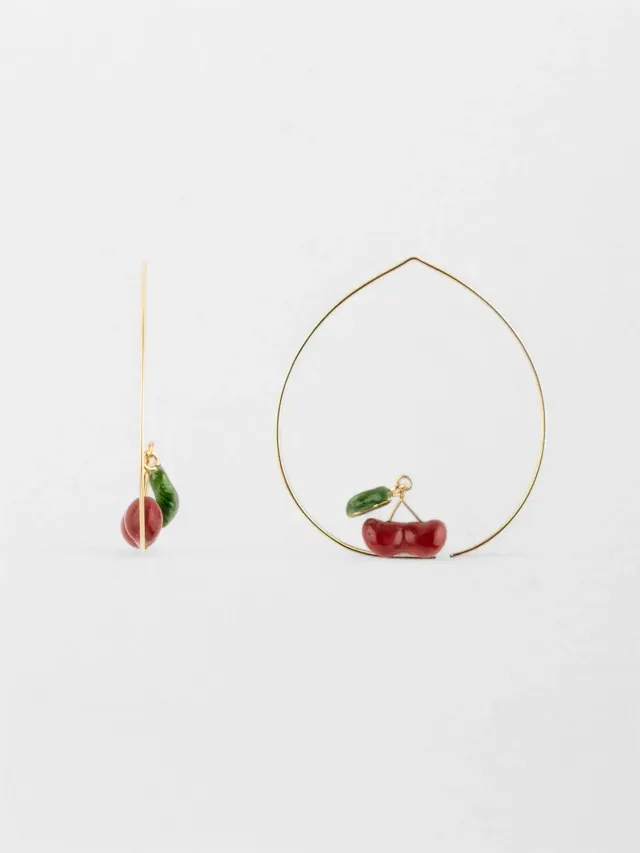Nach Bijoux Chérie Cherry moyennes créoles cerises rouges