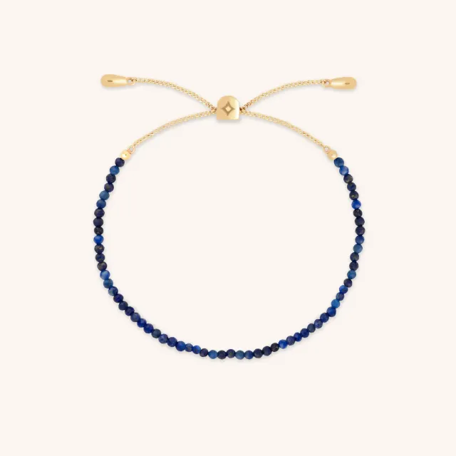 Astrid & Miyu Lazurite September bracelet perles or massif