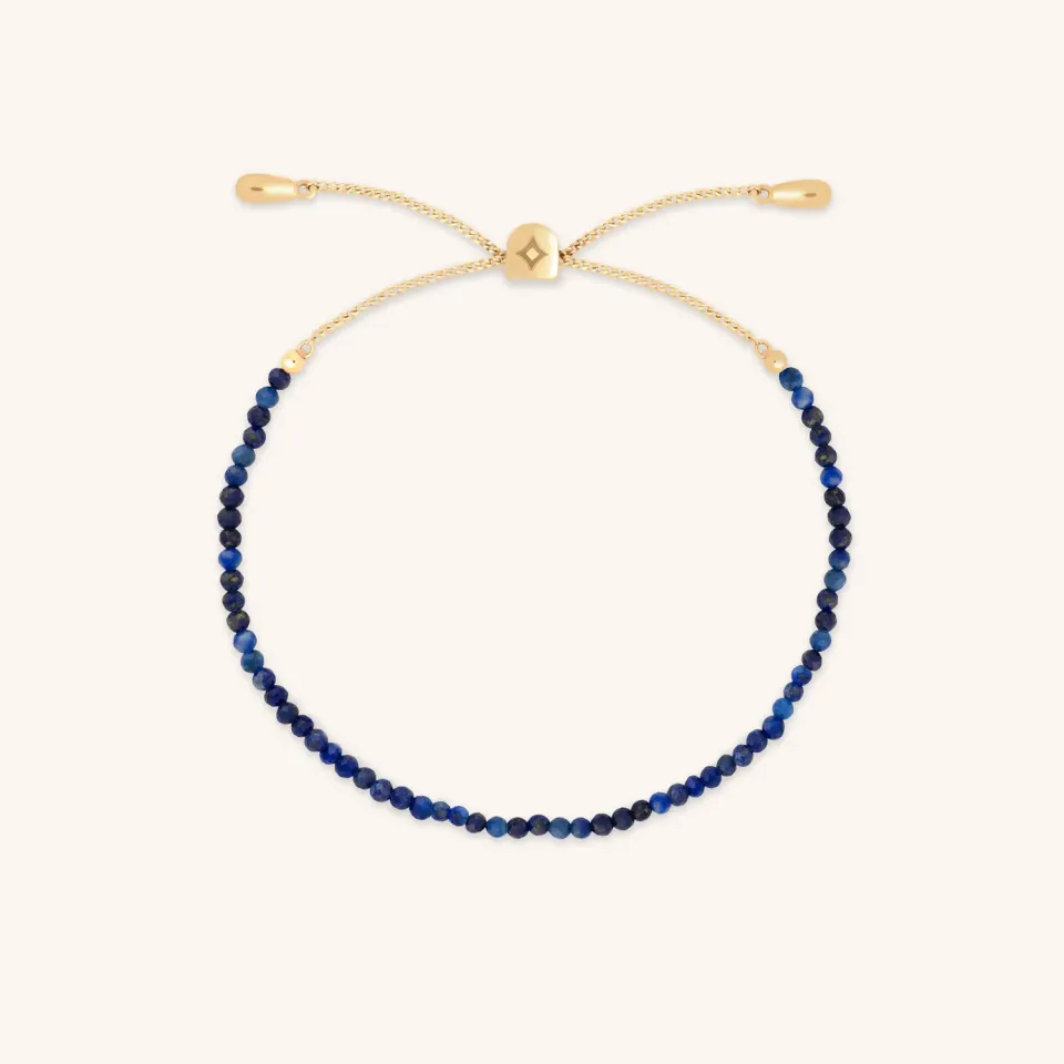 Astrid & Miyu Lazurite September bracelet perles or massif