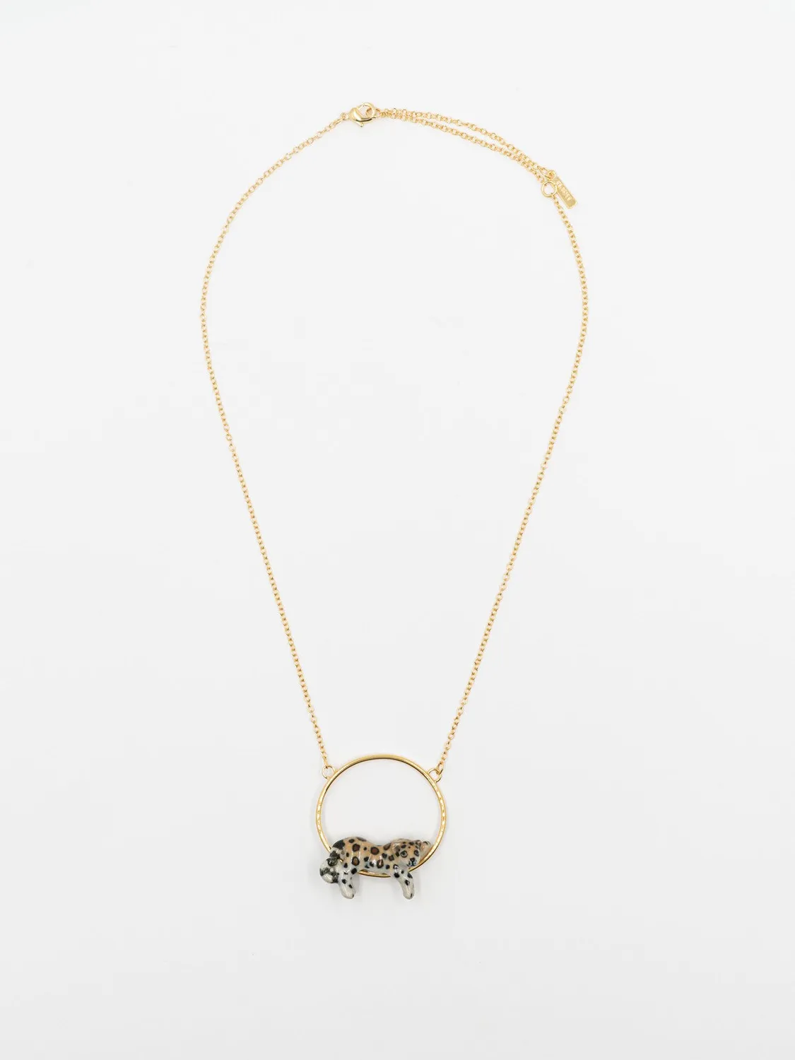 Nach Bijoux rond léopard collier porcelaine 50 cm