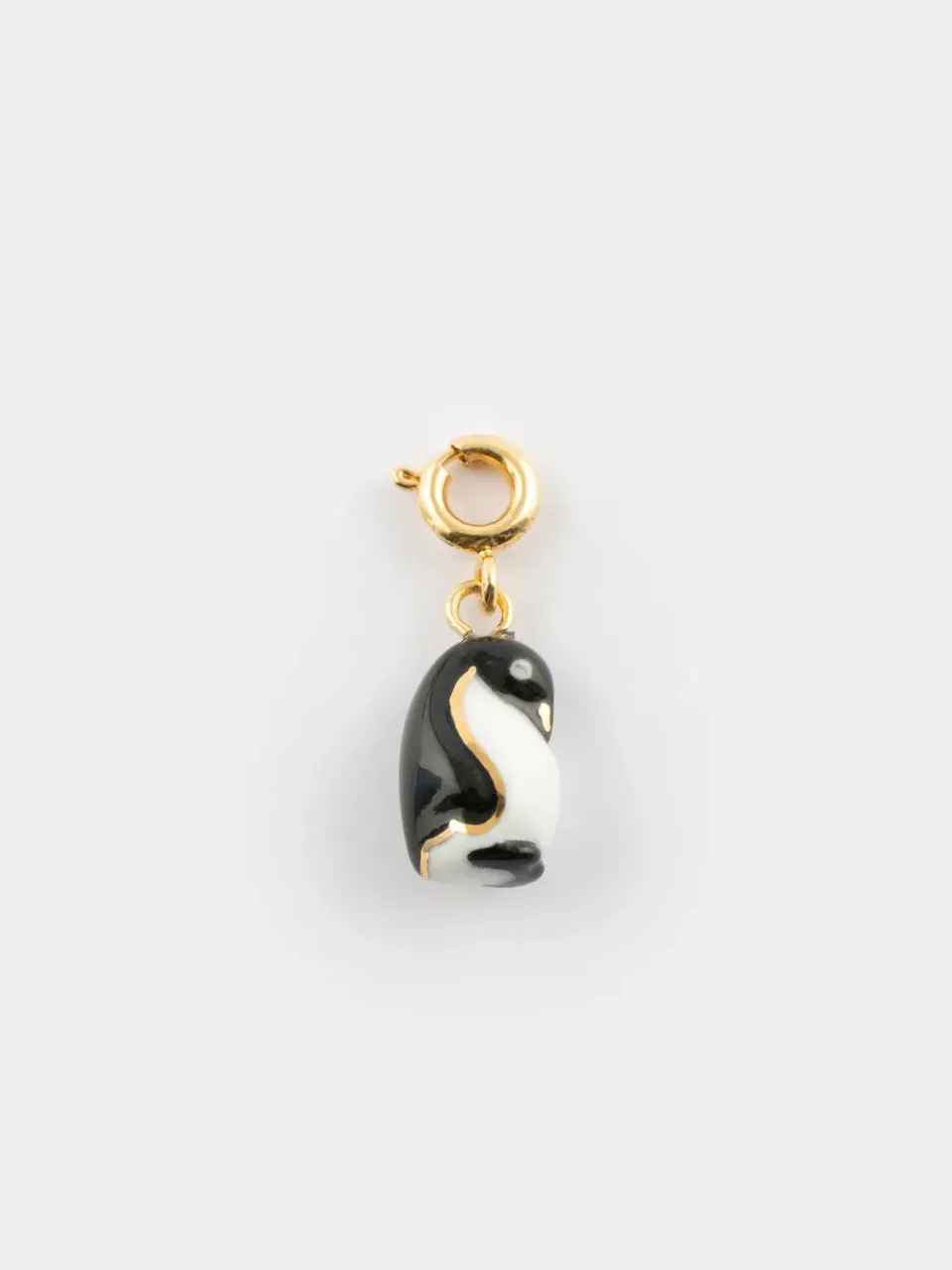 Nach Bijoux Arctique pingouin charm porcelaine doré 2,3 cm