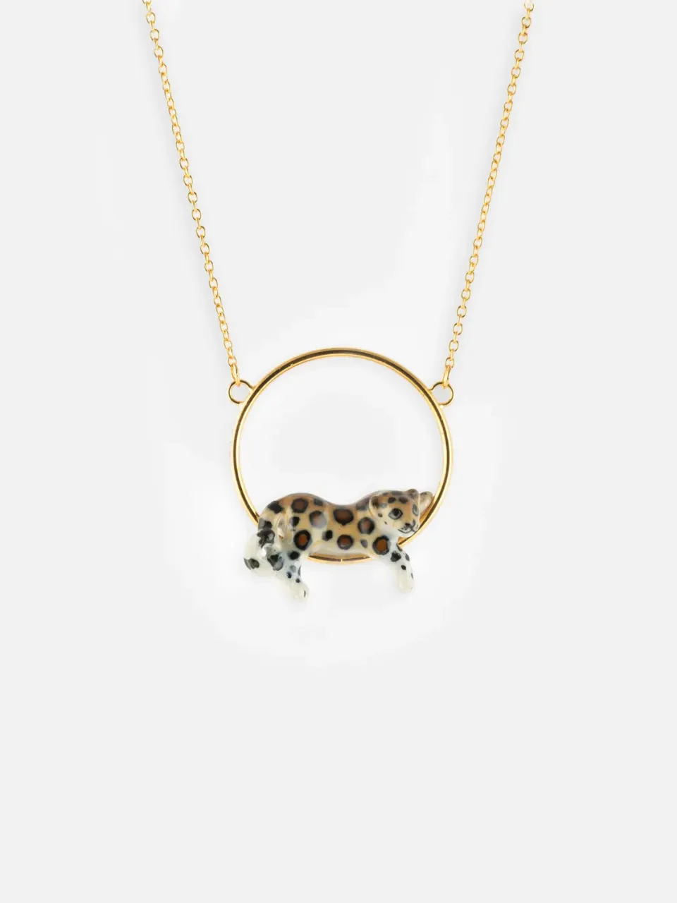 Nach Bijoux rond léopard collier porcelaine 50 cm