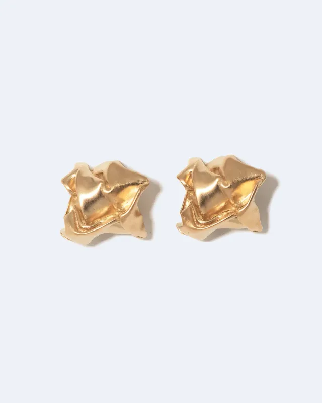 Completedworks Crunched boucles d'oreilles vermeil or jaune