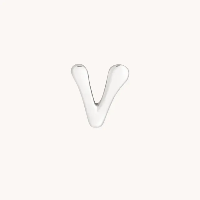 Astrid & Miyu Initial Click Charm V charm or blanc massif