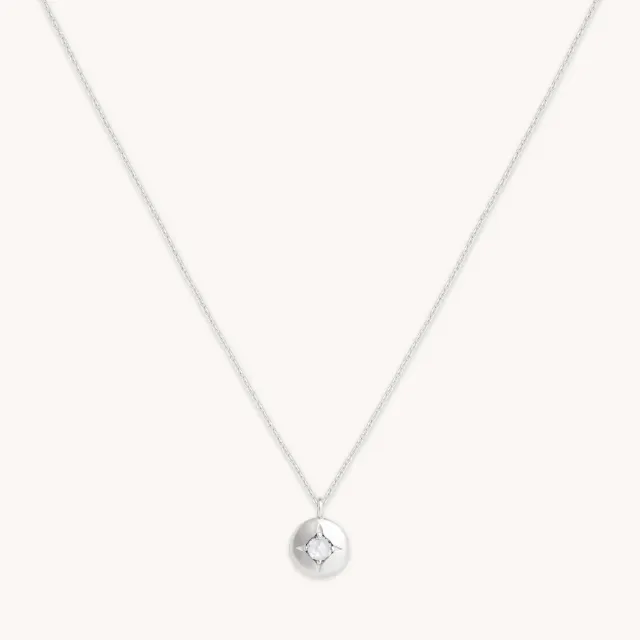 Astrid & Miyu April White Topaz Birthstone collier or blanc massif
