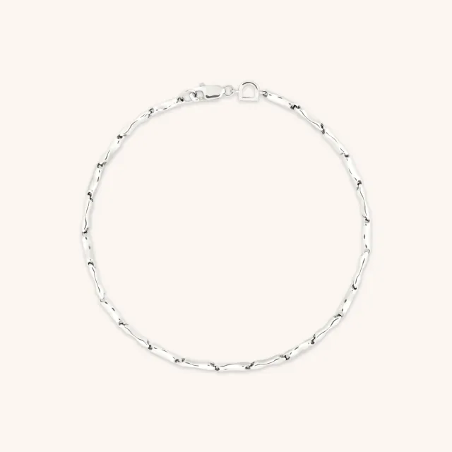 Astrid & Miyu Molten Bar Chain bracelet or blanc barre