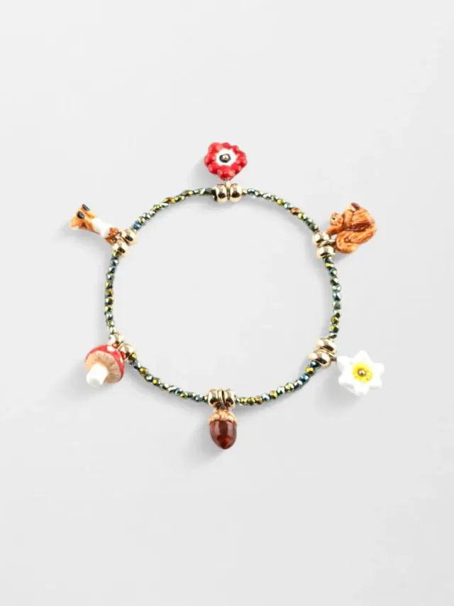 Nach Bijoux forêt bracelet perles hématite porcelaine