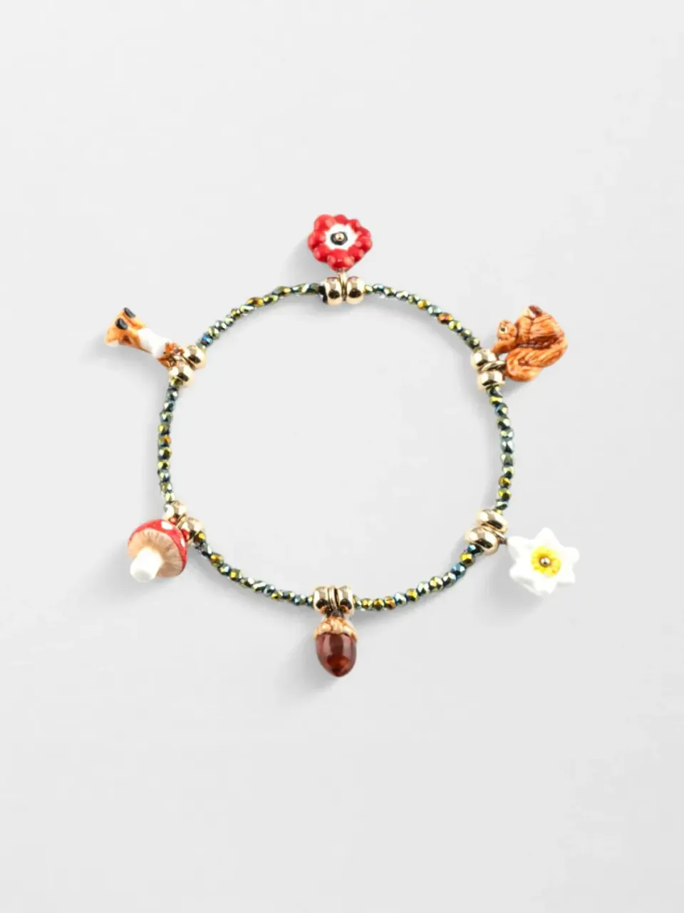 Nach Bijoux forêt bracelet perles hématite porcelaine