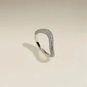 Astrid & Miyu Wave Crystal bague argent cristal ondulé
