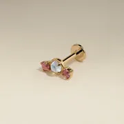 Astrid & Miyu Moonstone Padparadscha piercing or massif