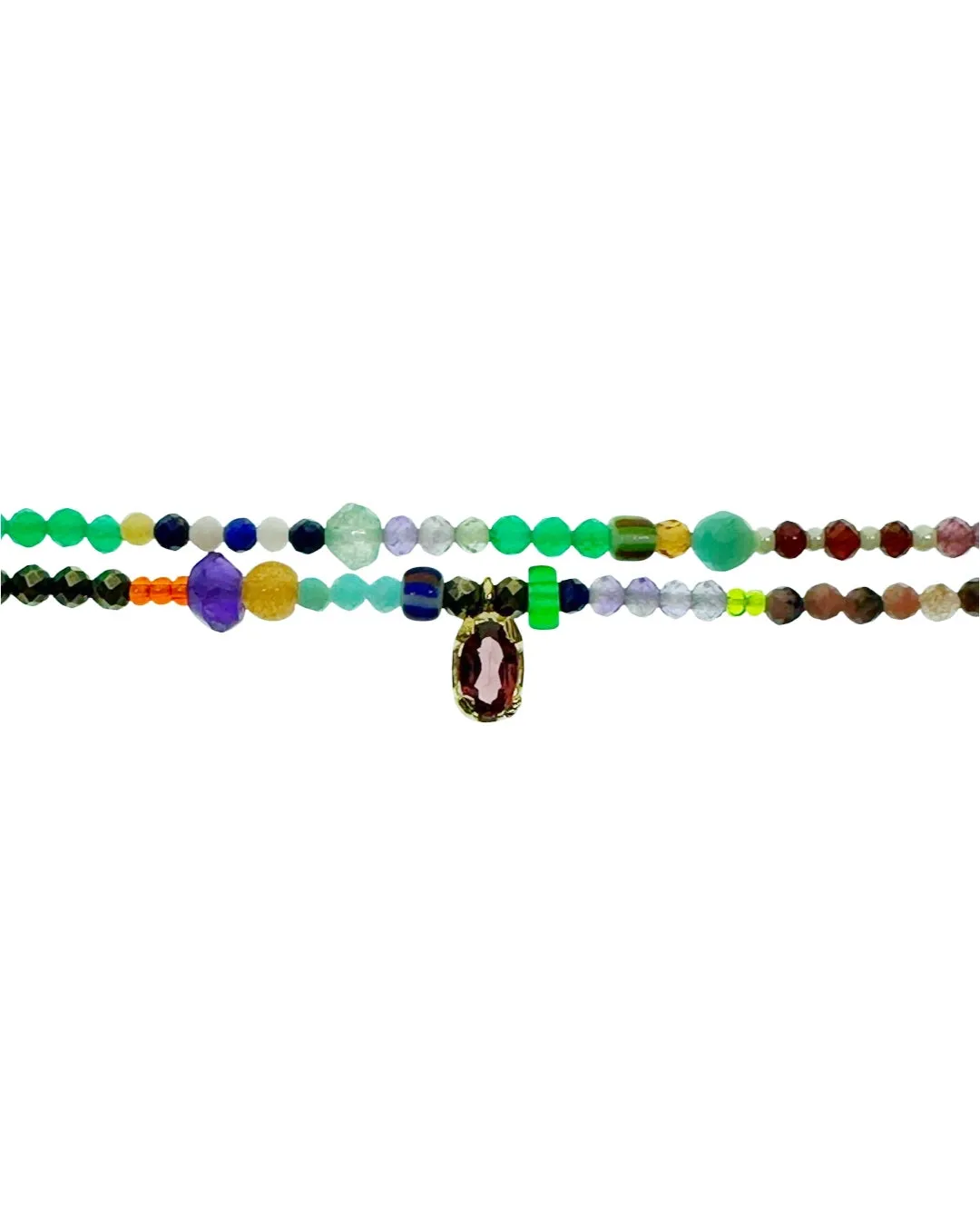 Le Fourbi de Capucine FDC50 bracelet double pierres 15,5 cm
