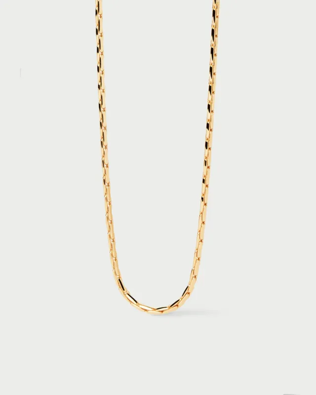 PDPAOLA Boston collier chaîne plaqué or taille S