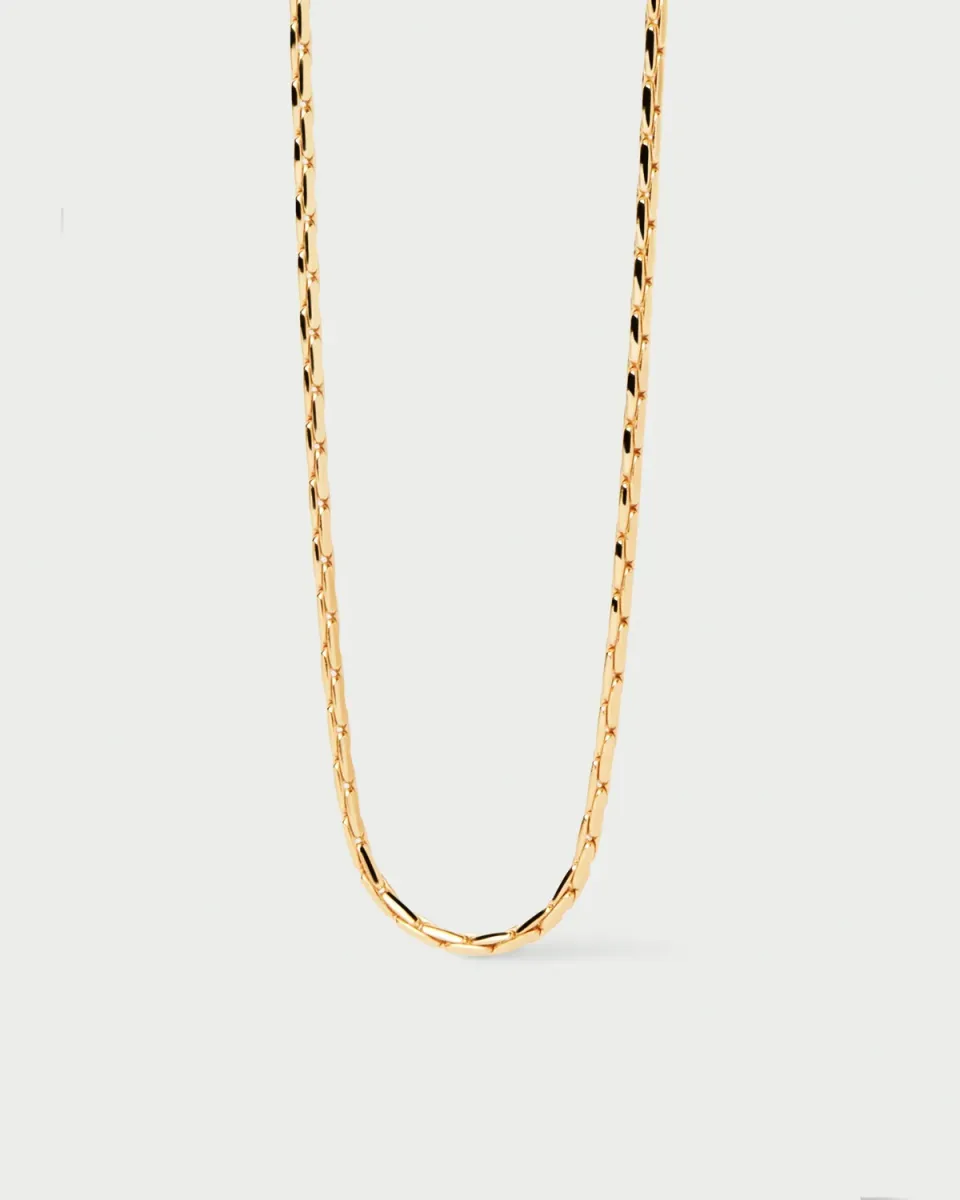 PDPAOLA Boston collier chaîne plaqué or taille S