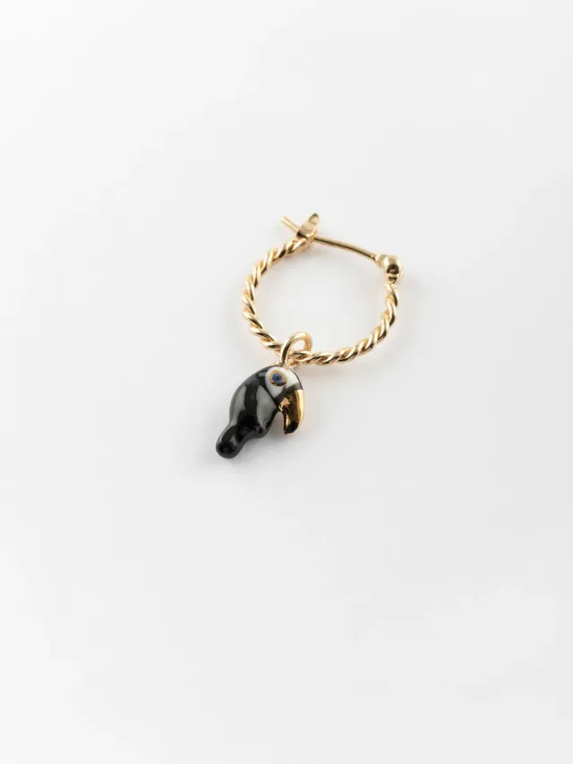 Nach Bijoux mini créole toucan boucle unité porcelaine