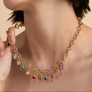 Astrid & Miyu May charm clip agate verte doré