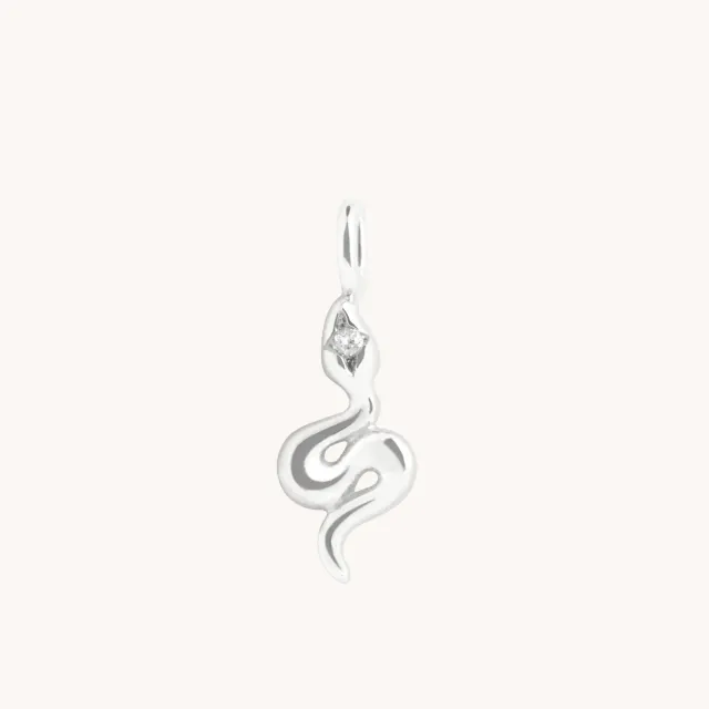 Astrid & Miyu Snake breloque or blanc topaze blanche