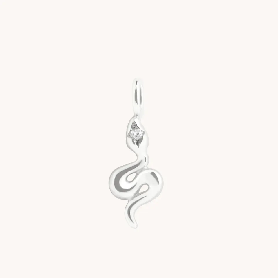 Astrid & Miyu Snake breloque or blanc topaze blanche