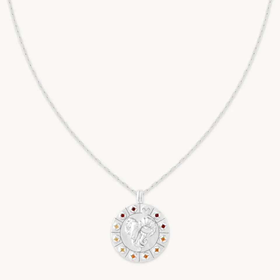 Astrid & Miyu Aries Bold Zodiac collier argent Bélier