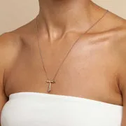 Astrid & Miyu T Initial Bold collier initiale T plaqué or
