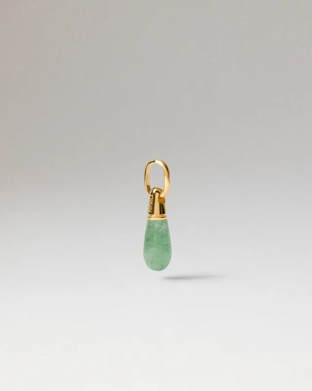 PDPAOLA Drop pendentif aventurine verte doré