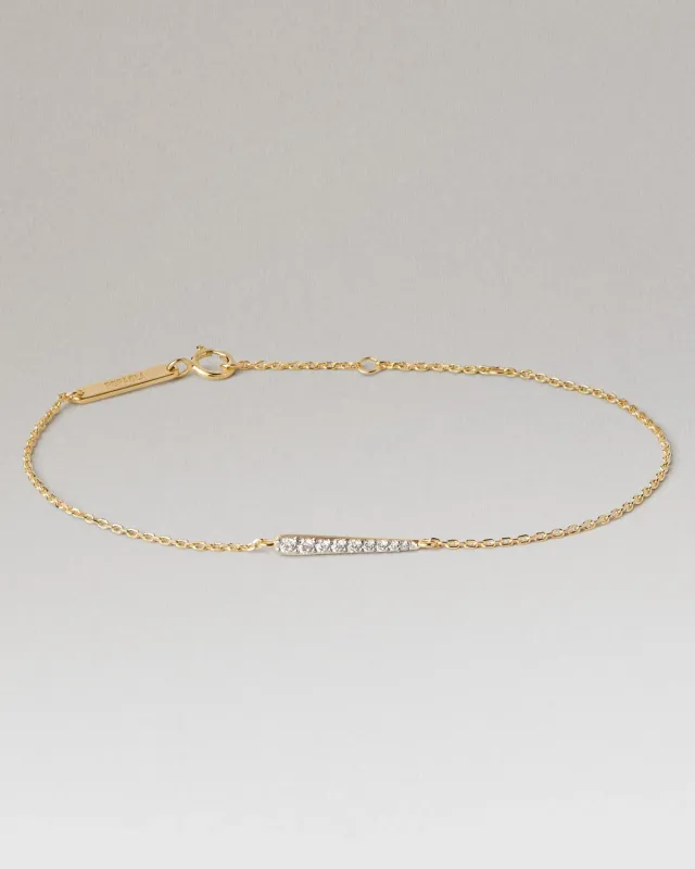 PDPAOLA Olga bracelet zircon blanc plaqué or 15-18 cm