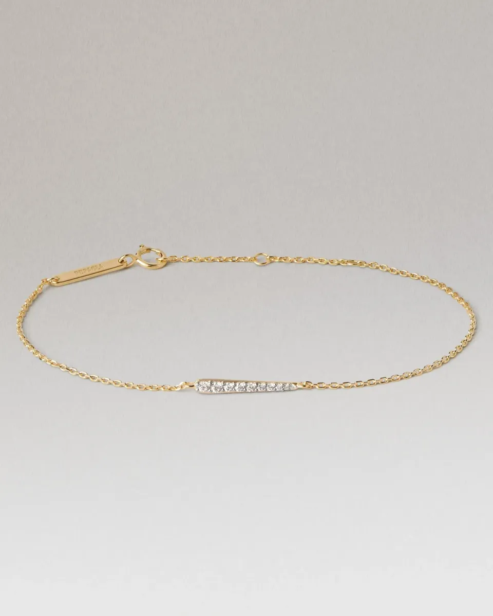 PDPAOLA Olga bracelet zircon blanc plaqué or 15-18 cm
