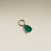 Astrid & Miyu Emerald Baguette créoles or massif vert