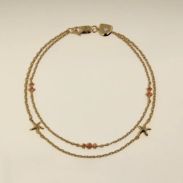 Astrid & Miyu Starfish Double Chain bracelet or