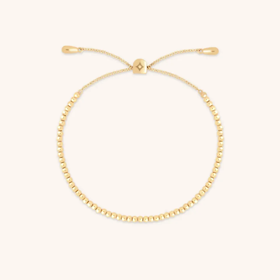Astrid & Miyu Beaded Bracelet perles or massif