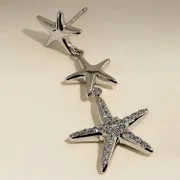 Astrid & Miyu Starfish Drop Studs boucles doreilles argent toile de mer