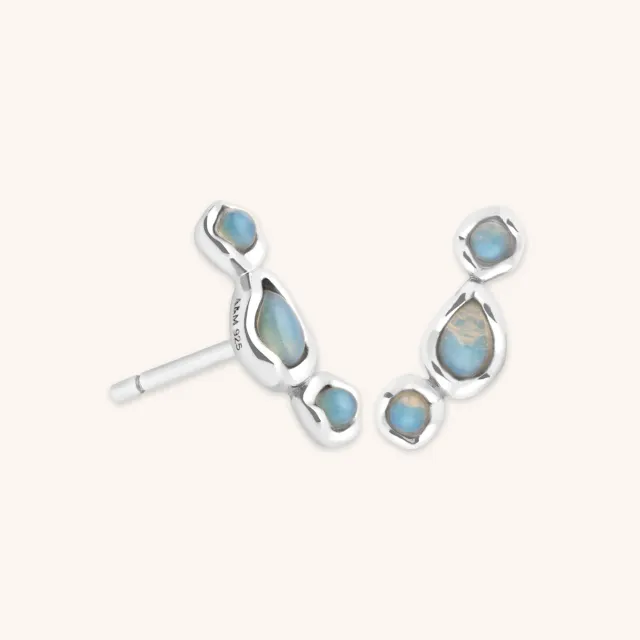 Astrid & Miyu Opal Climber boucles montantes argent opale