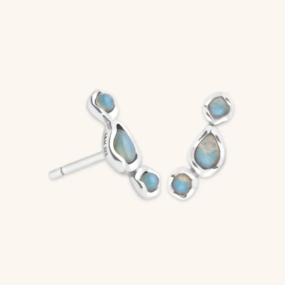 Astrid & Miyu Opal Climber boucles montantes argent opale
