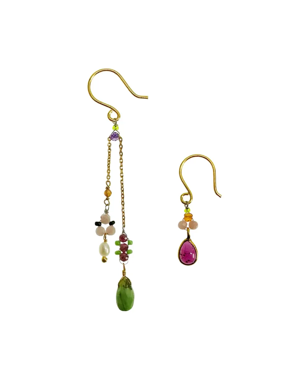 Le Fourbi de Capucine D6 boucles asymétriques amazonite