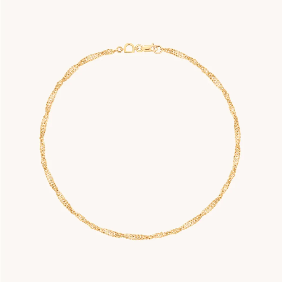 Astrid & Miyu Bold Astrid Chain bracelet cheville or massif
