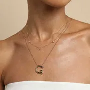 Astrid & Miyu G Initial Bold collier pendentif G doré