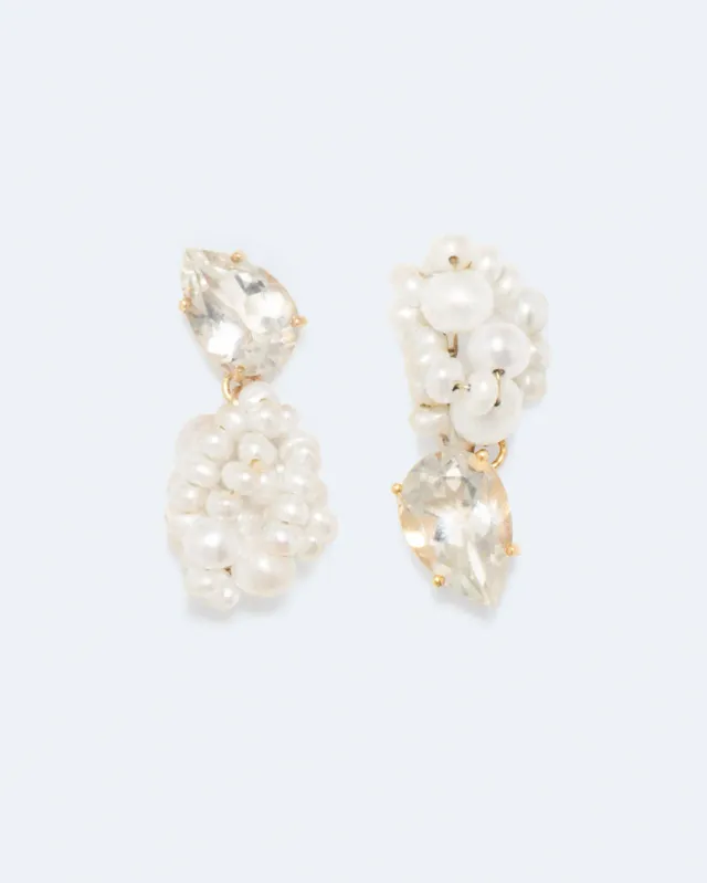 Completedworks Dark Paradise boucles d'oreilles perle plaqué or