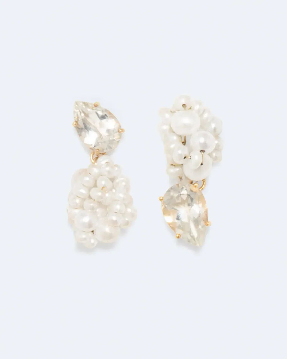 Completedworks Dark Paradise boucles d'oreilles perle plaqué or