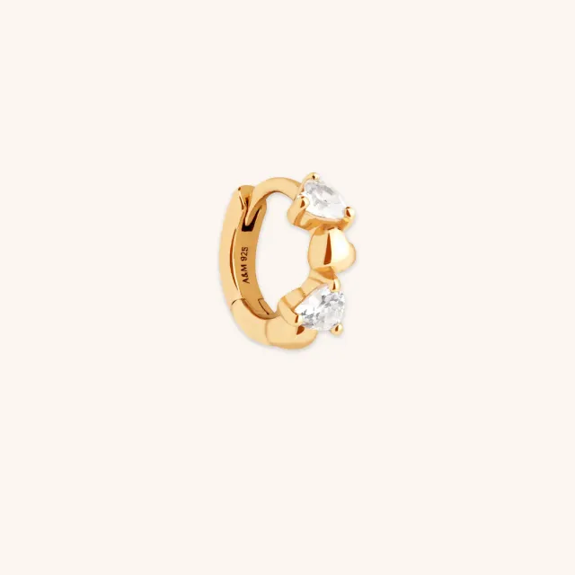 Astrid & Miyu Heart Crystal Hoop créoles or cristal