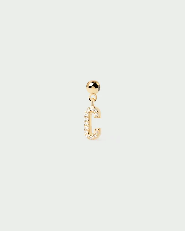 PDPAOLA Letter C charm lettre C zirconia blanc
