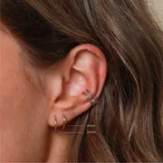 Astrid & Miyu Simple Hoops boucles or blanc massif lisses