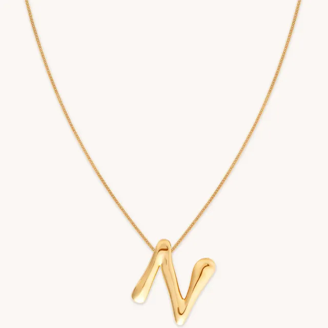 Astrid & Miyu N Bold collier pendentif or initiale