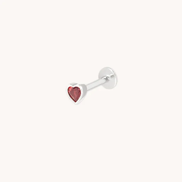 Astrid & Miyu Garnet Heart piercing or blanc grenat