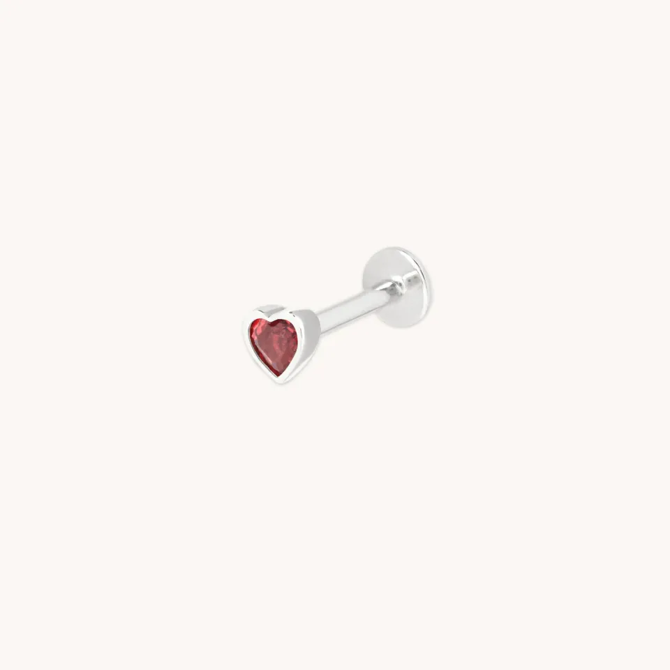 Astrid & Miyu Garnet Heart piercing or blanc grenat