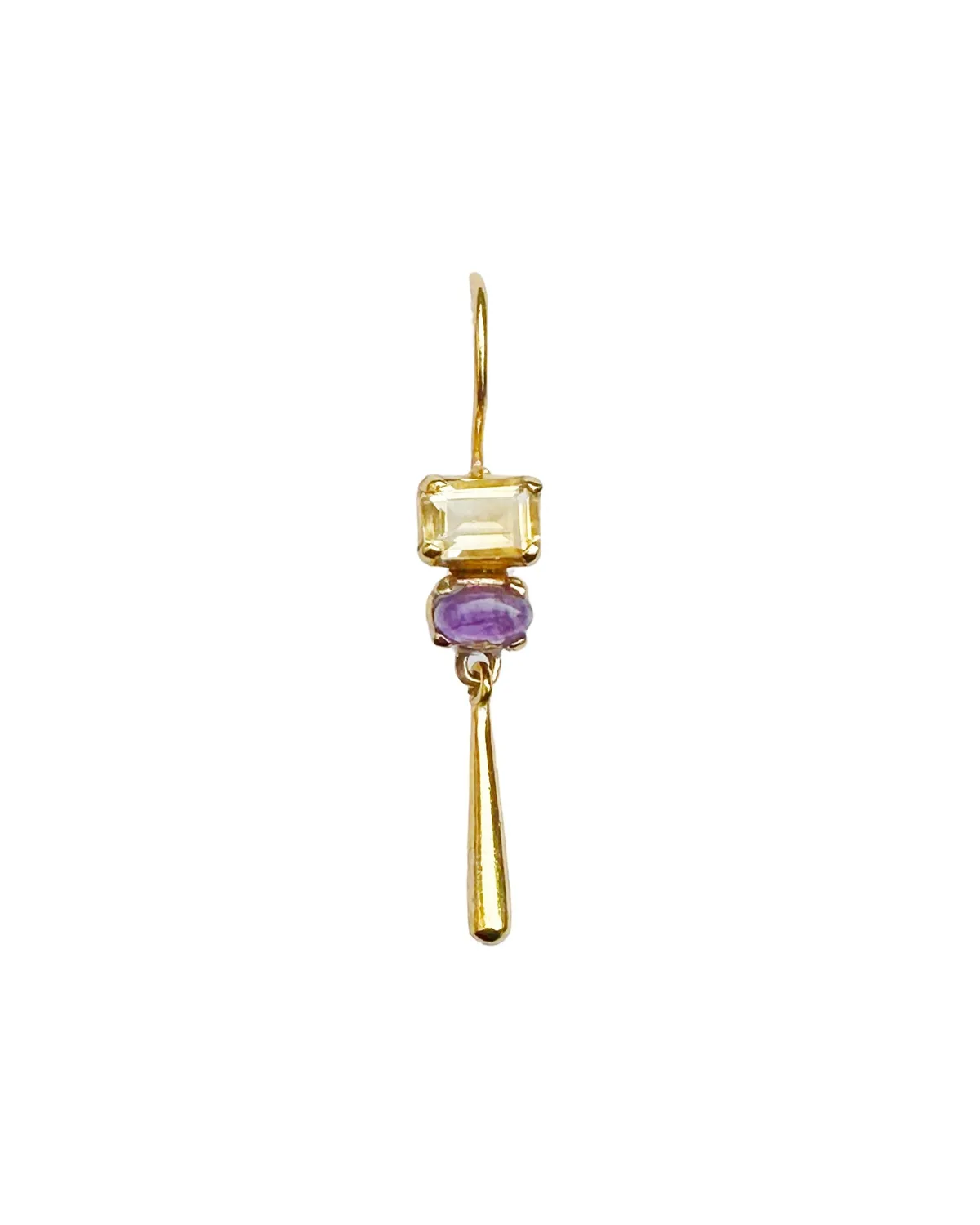 Le Fourbi de Capucine P63 boucles d'oreille citrine améthyste